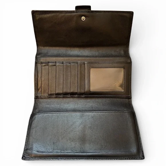 Coach Signature Vintage Canvas Tri-Fold Buckle Wallet | Y2K - Picture 4 of 5